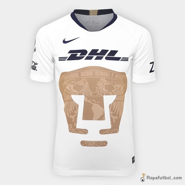 Camiseta UNAM Pumas Replica Primera Ropa 2018/19 Blanco